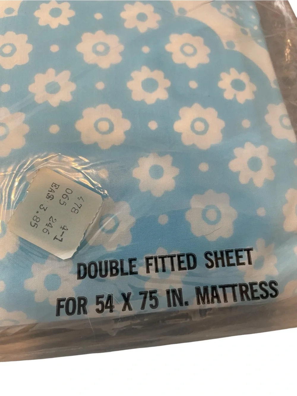 Vtg NWT OS Wamsutta Ultracale Double Fitted Flat Pillowcase Calico Blue 4PC Set
